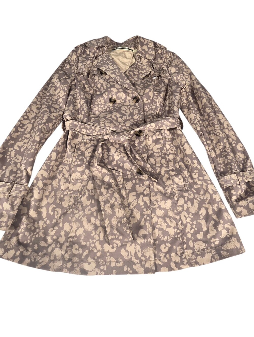 Anthropologie Daughters Of The Liberation Belted Leopard Print Trench Coat